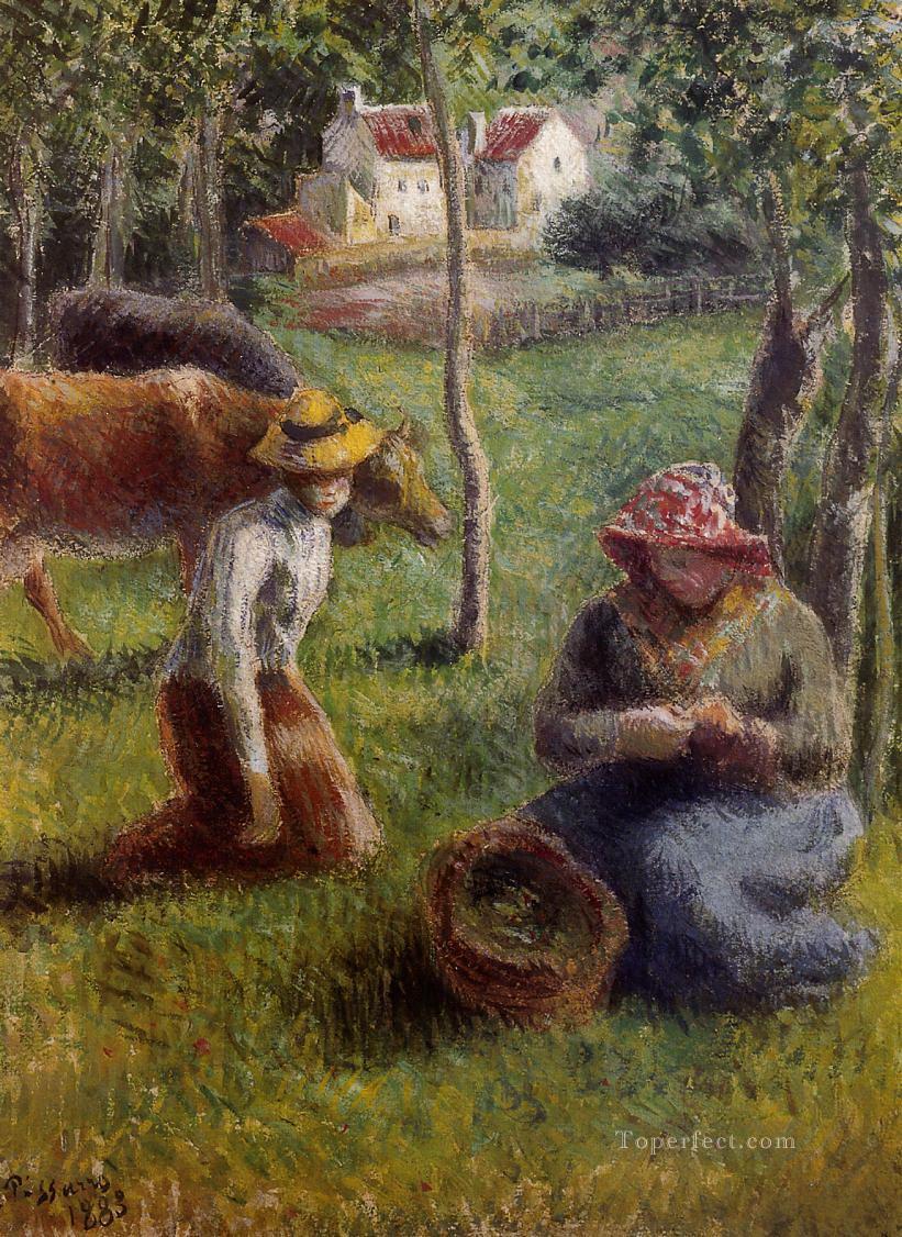 cowherd 1883 Camille Pissarro Oil Paintings